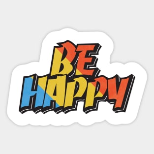 be happy typography Sticker